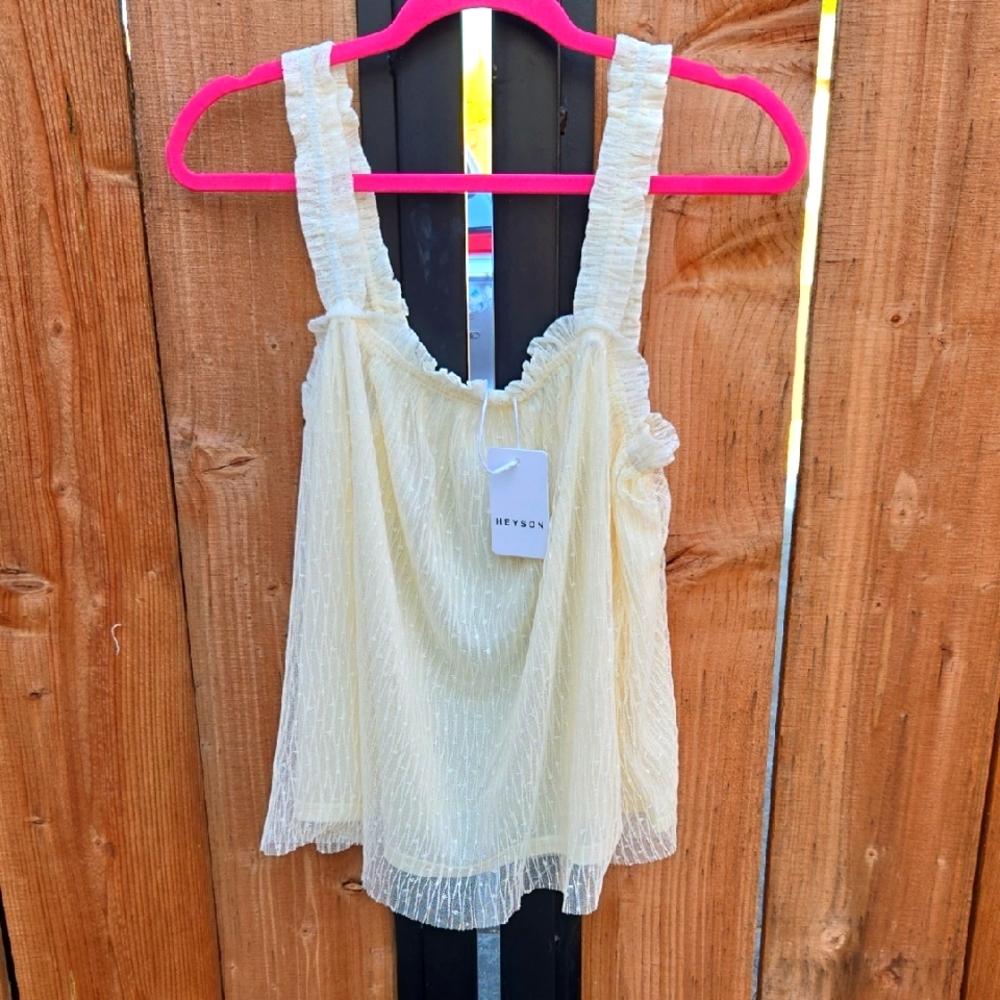 HEYSON Cream Babydoll Tank Top sz M